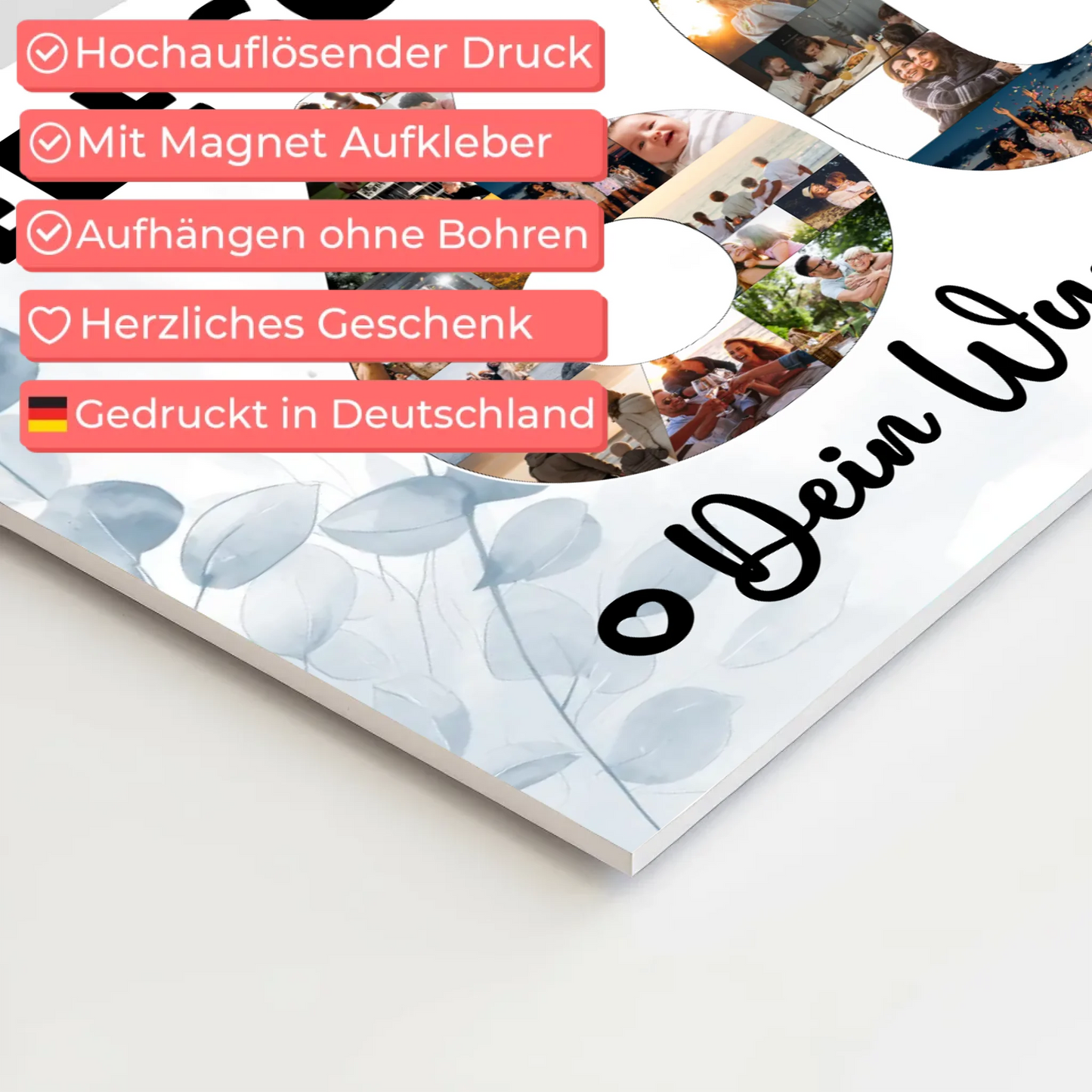 Magnet Wandbild mit Unterschriften 60 Geburtstag Schwester