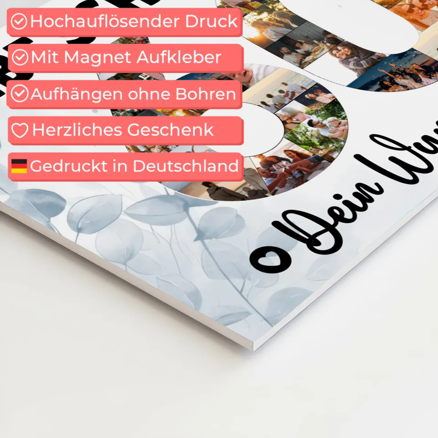 Magnet Wandbild mit Unterschriften 60 Geburtstag Schwester