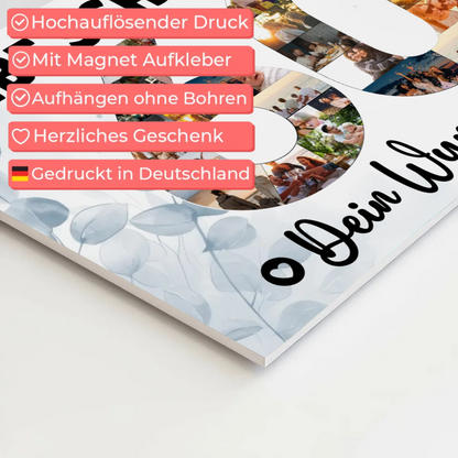Magnet Wandbild mit Unterschriften 60 Geburtstag Schwester