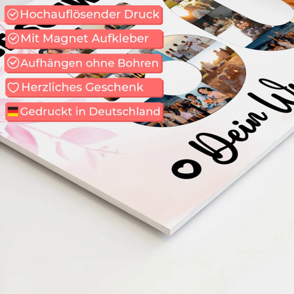 Magnetisches Fotoboard Poster mit Wunschtext 50 Geburtstag