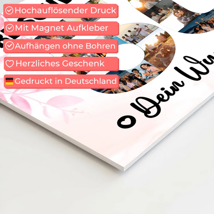 Magnetisches Fotoboard Poster mit Wunschtext 50 Geburtstag
