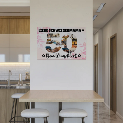 Magnetisches Fotoboard Poster mit Wunschtext 50 Geburtstag
