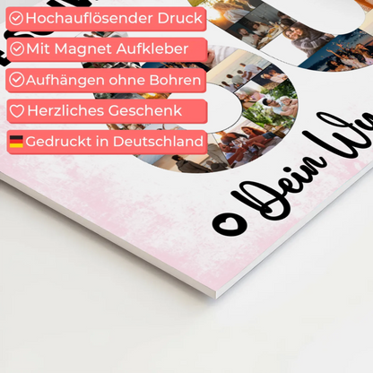 Fotoboard Magnet Poster mit Unterschriften 60 Geburtstag Schwiegermama