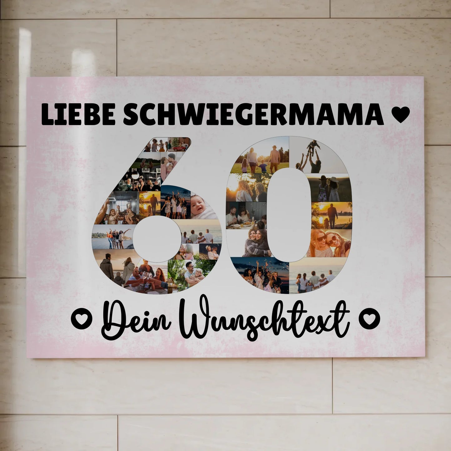 Fotoboard Magnet Poster mit Unterschriften 60 Geburtstag Schwiegermama