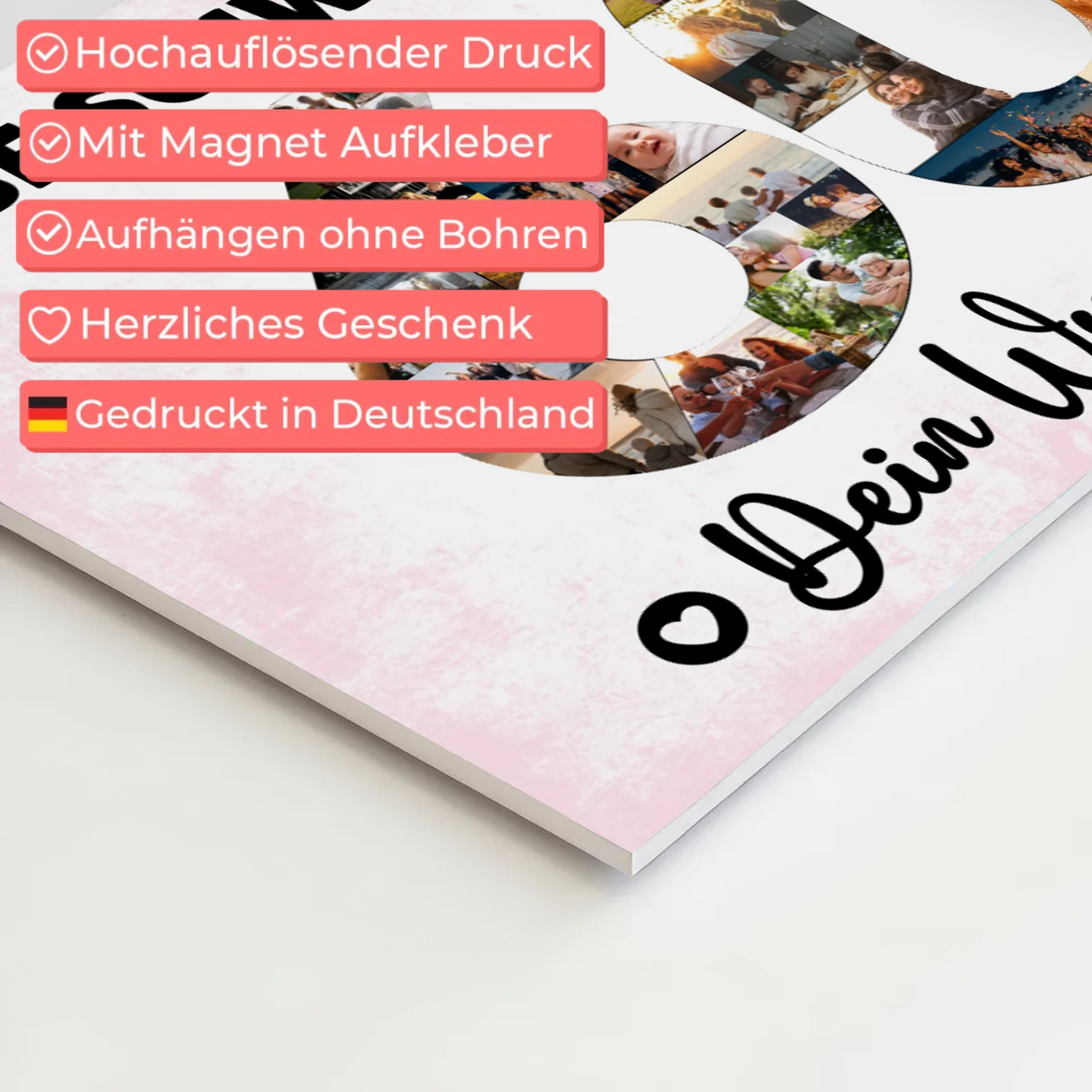 Fotoboard Magnet Poster mit Unterschriften 60 Geburtstag Schwiegermama