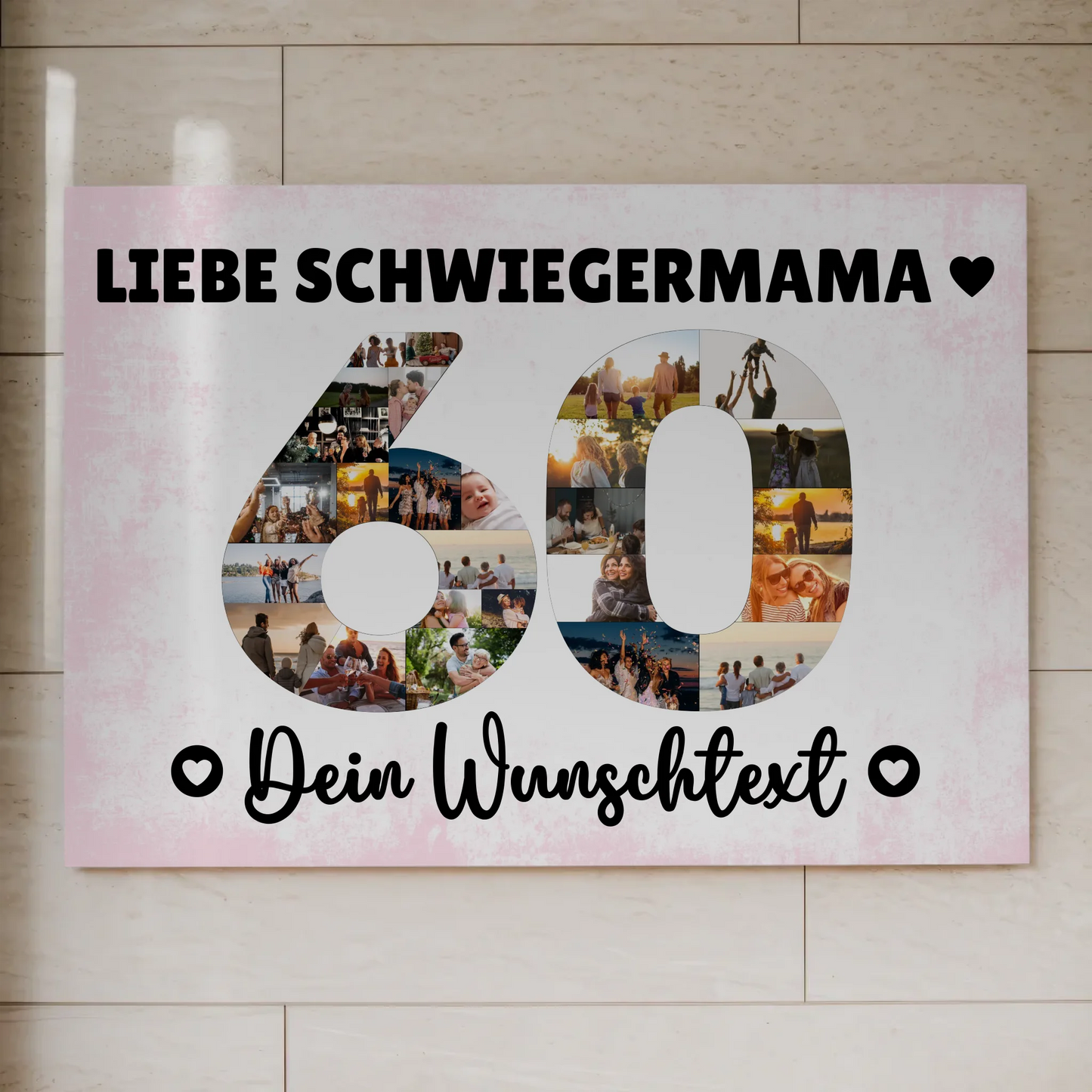 Fotoboard Magnet Poster mit Unterschriften 60 Geburtstag Schwiegermama