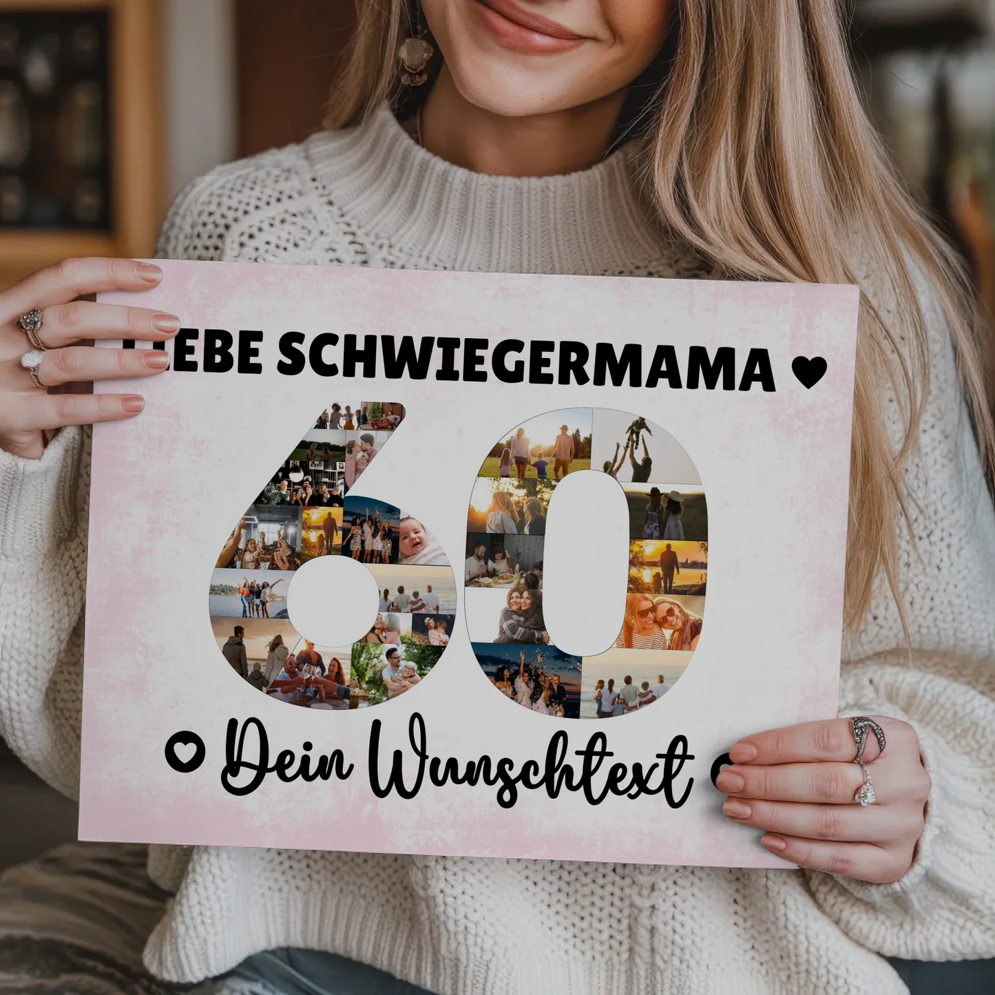Fotoboard Magnet Poster mit Unterschriften 60 Geburtstag Schwiegermama