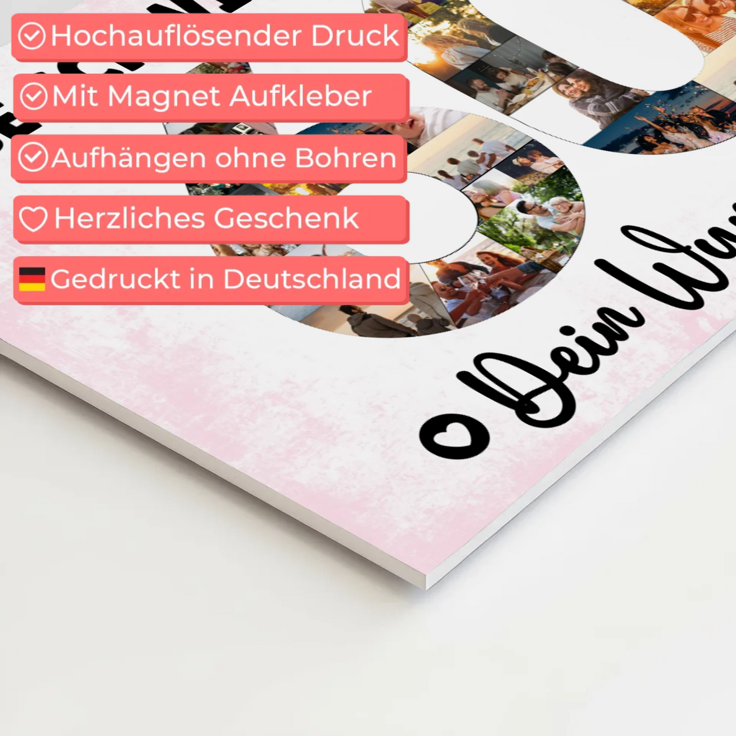 Fotoboard Magnet Poster mit Unterschriften 60 Geburtstag Schwiegermama