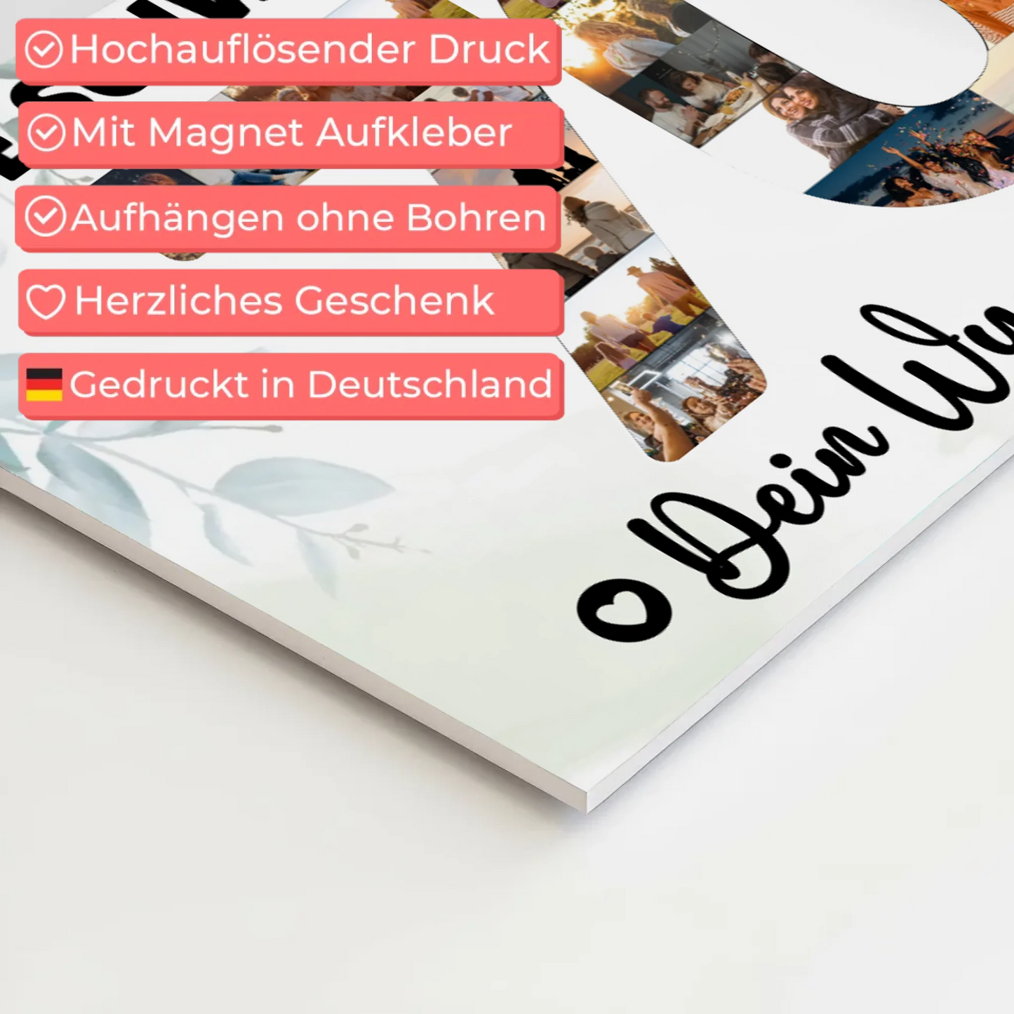 Fotoboard Poster magnetisch mit Wunschtext 70 Geburtstag Schwiegermama
