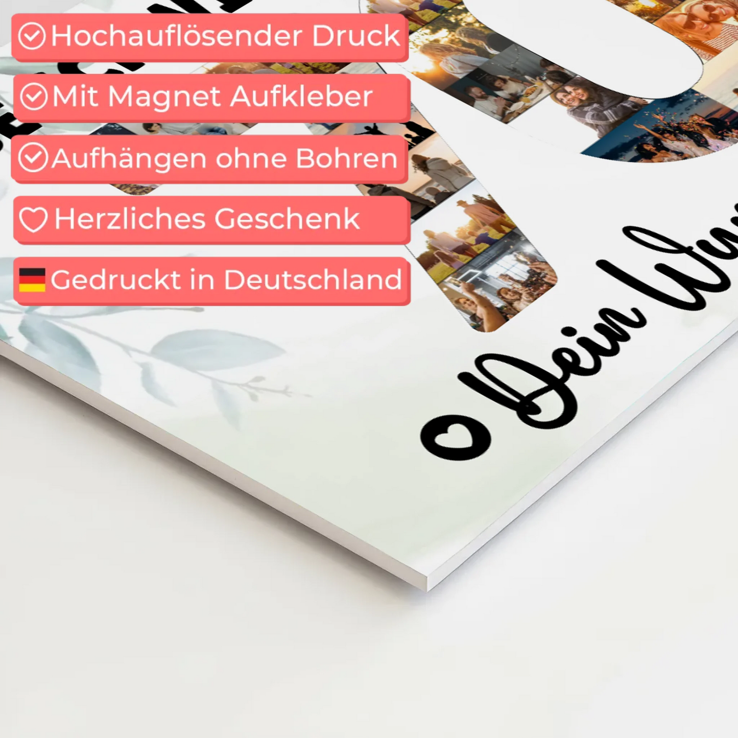 Fotoboard Poster magnetisch mit Wunschtext 70 Geburtstag Schwiegermama