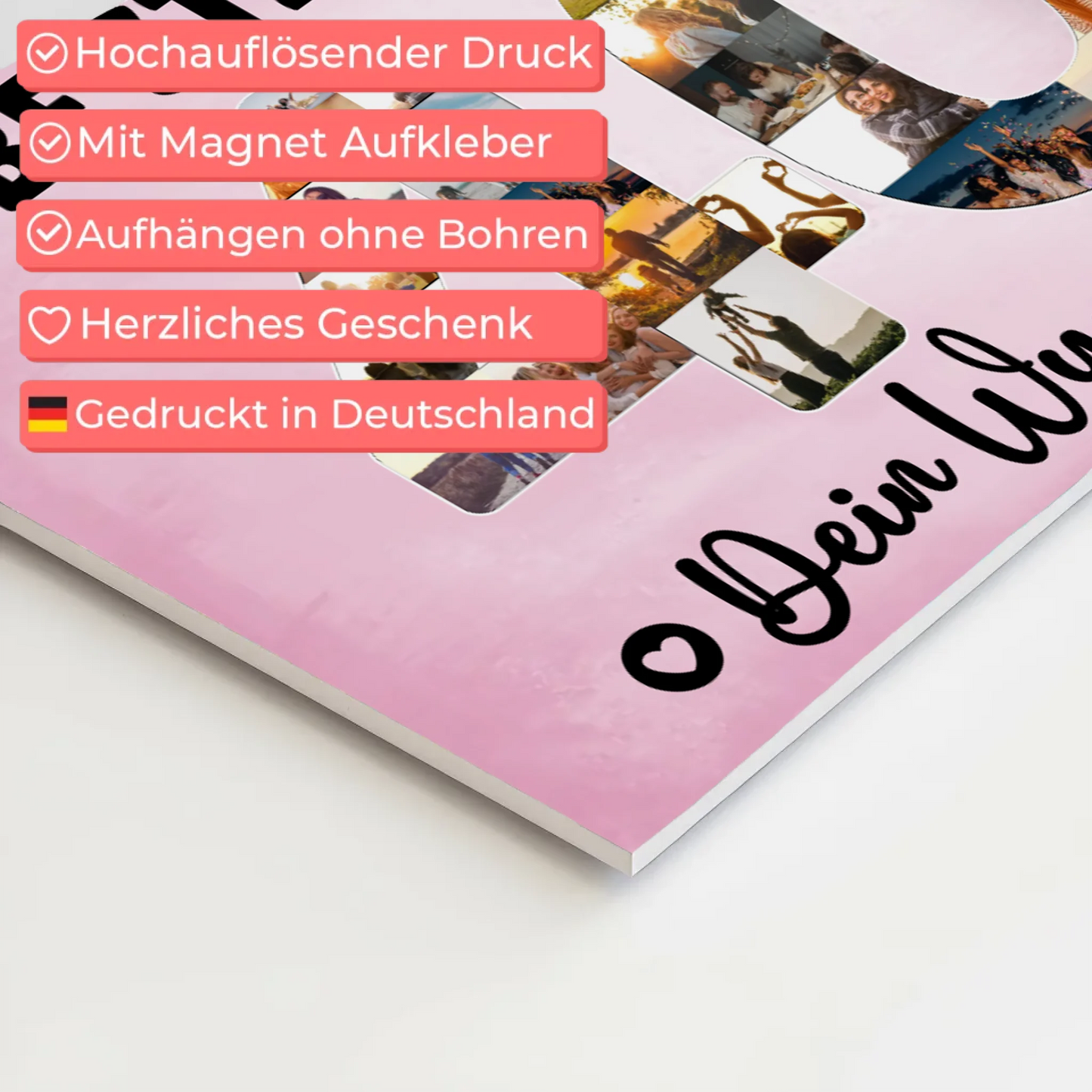 Magnetisches Fotoboard mit Unterschriften 40 Geburtstag Stiefmama