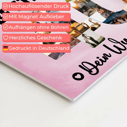 Magnetisches Fotoboard mit Unterschriften 40 Geburtstag Stiefmama