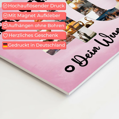 Magnetisches Fotoboard mit Unterschriften 40 Geburtstag Stiefmama