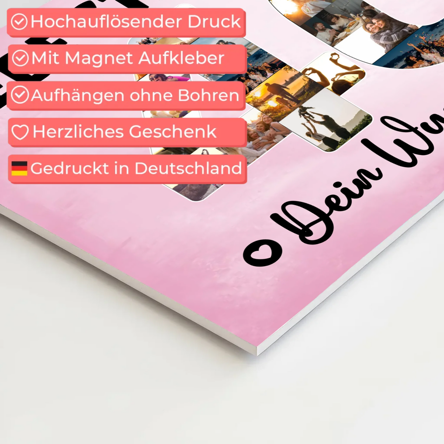 Magnetisches Fotoboard mit Unterschriften 40 Geburtstag Stiefmama