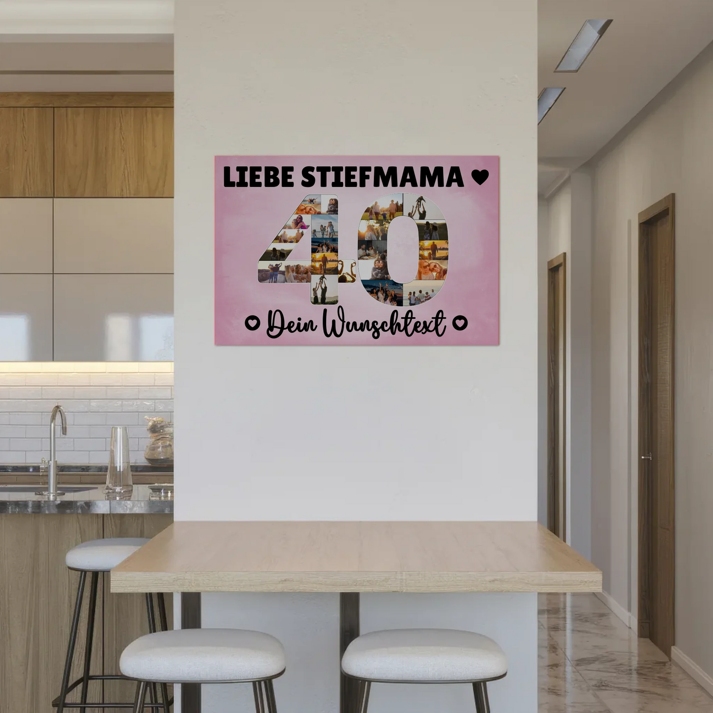 Magnetisches Fotoboard mit Unterschriften 40 Geburtstag Stiefmama