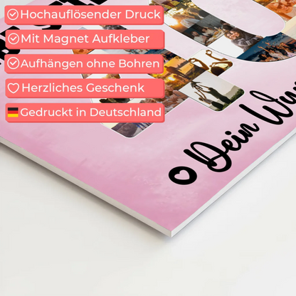 Magnetisches Fotoboard mit Unterschriften 40 Geburtstag Stiefmama