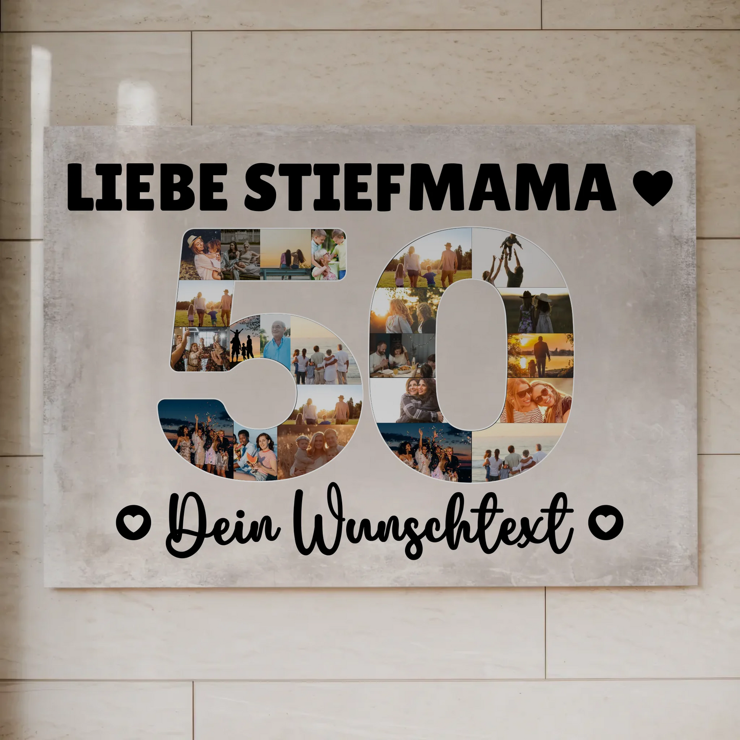 Magnet Poster mit Wunschtext 50 Geburtstag Stiefmama