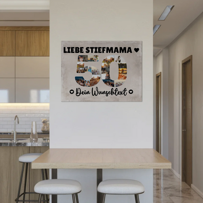 Magnet Poster mit Wunschtext 50 Geburtstag Stiefmama