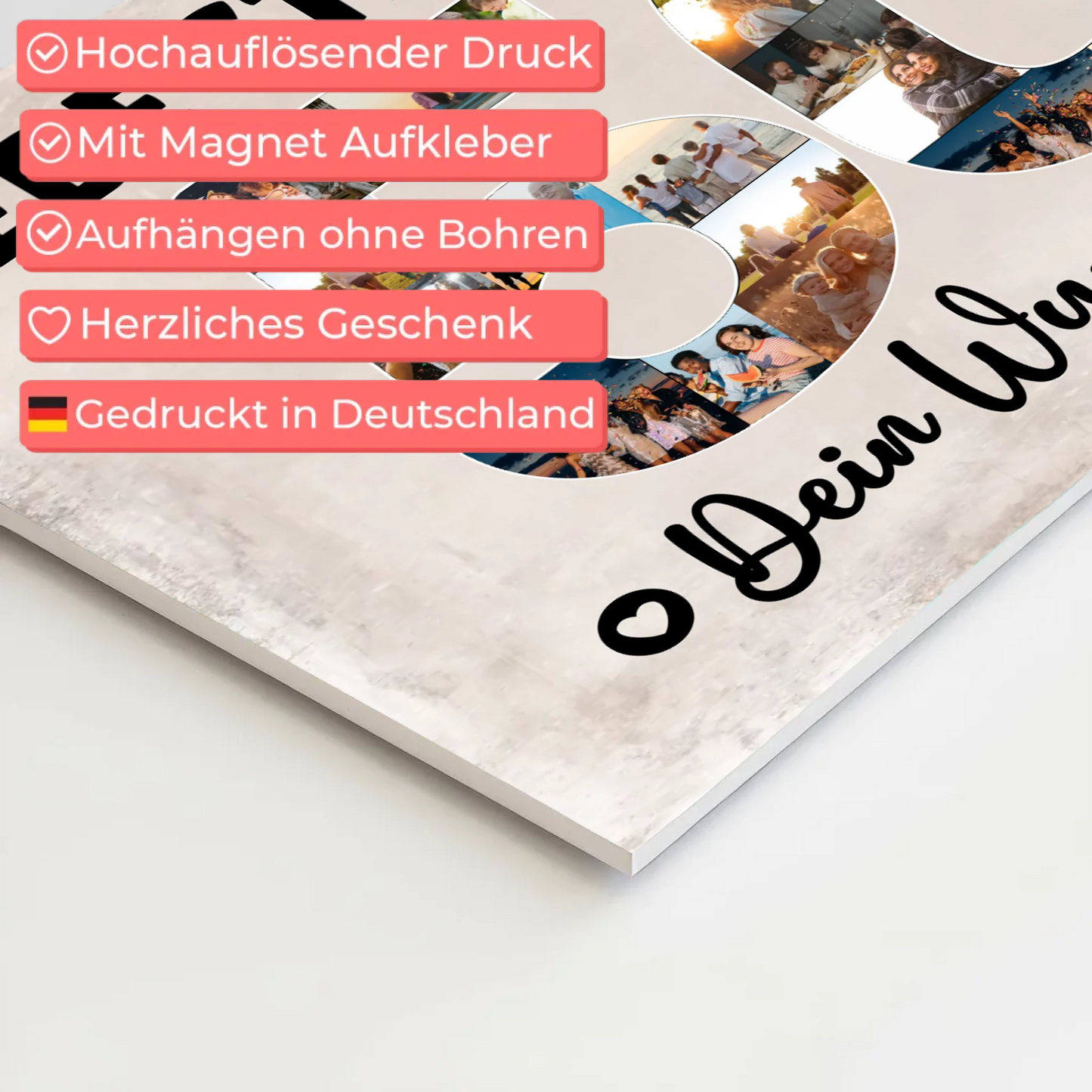 Magnet Poster mit Wunschtext 50 Geburtstag Stiefmama