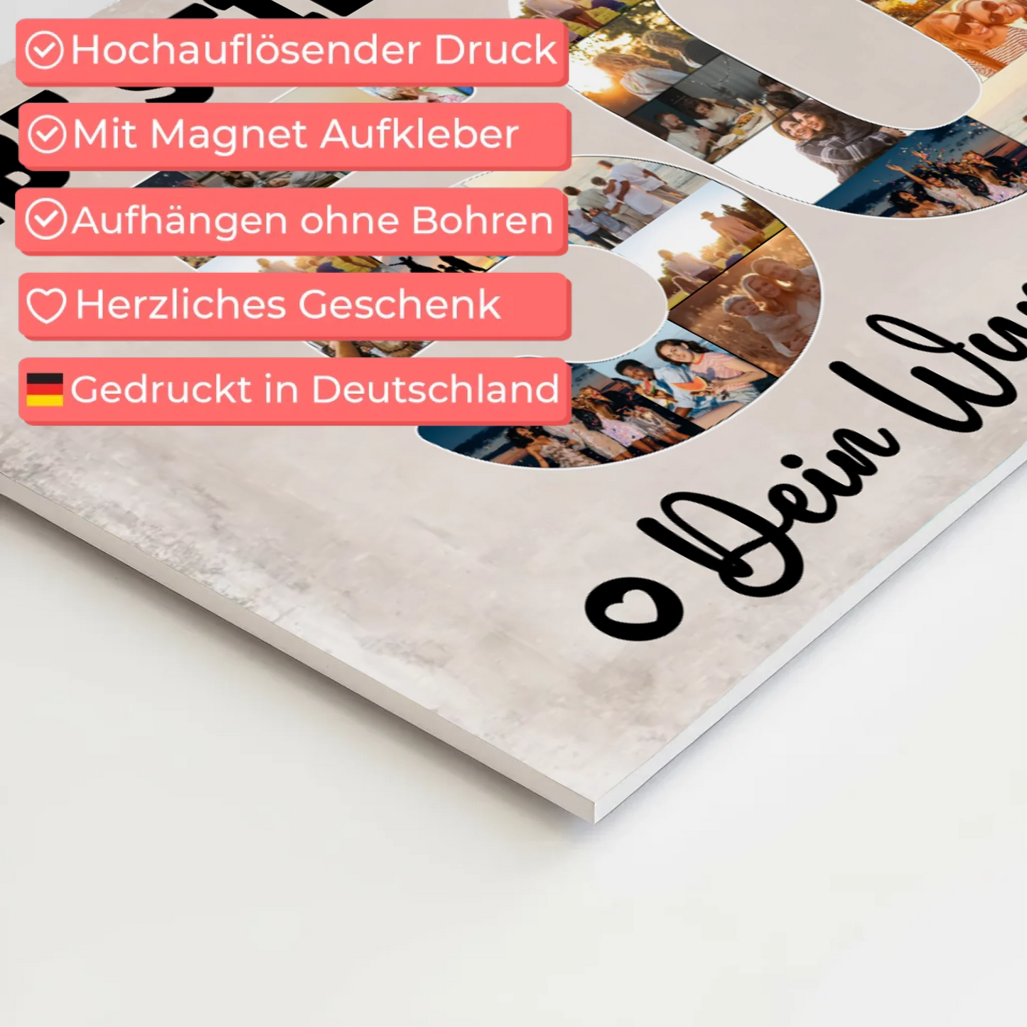 Magnet Poster mit Wunschtext 50 Geburtstag Stiefmama