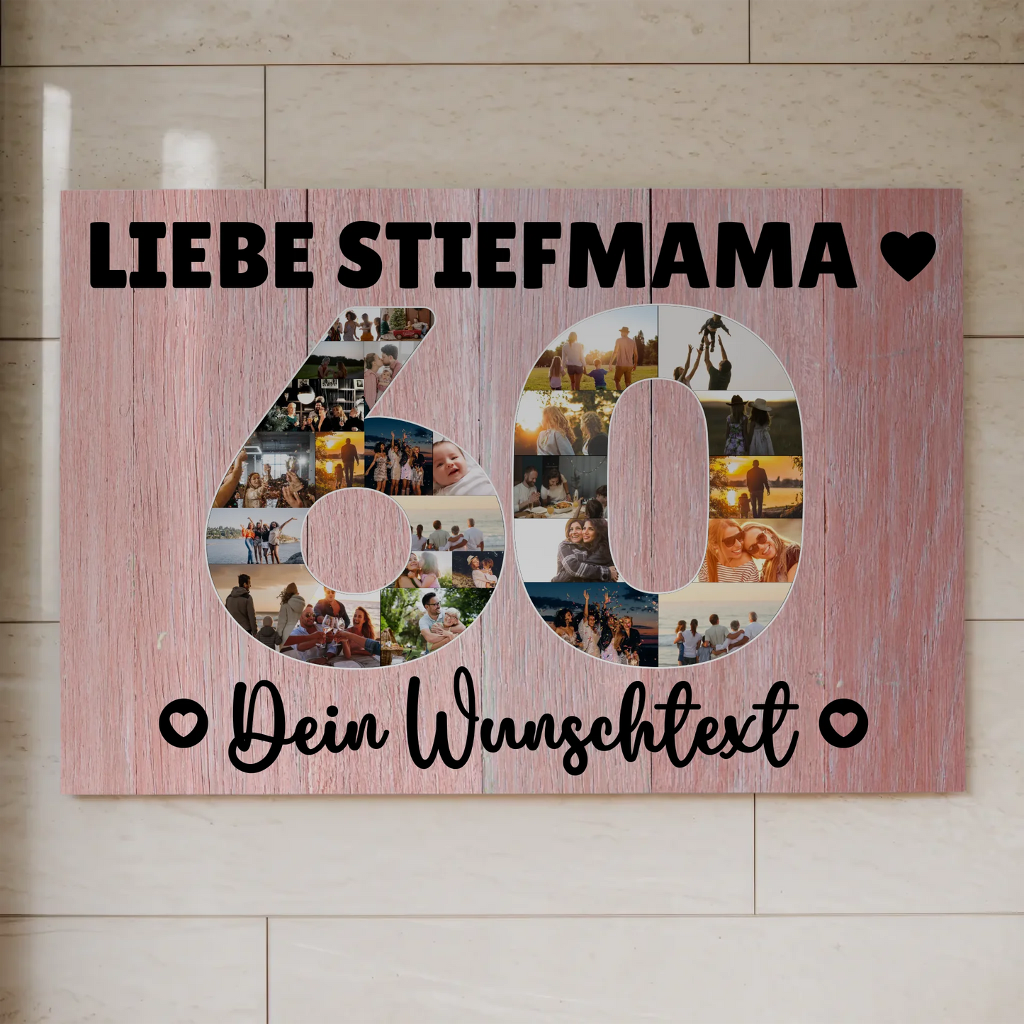 Magnet Wandbild mit Unterschriften 60 Geburtstag Stiefmama