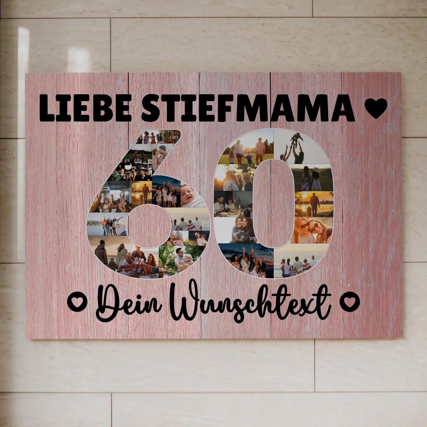 Magnet Wandbild mit Unterschriften 60 Geburtstag Stiefmama