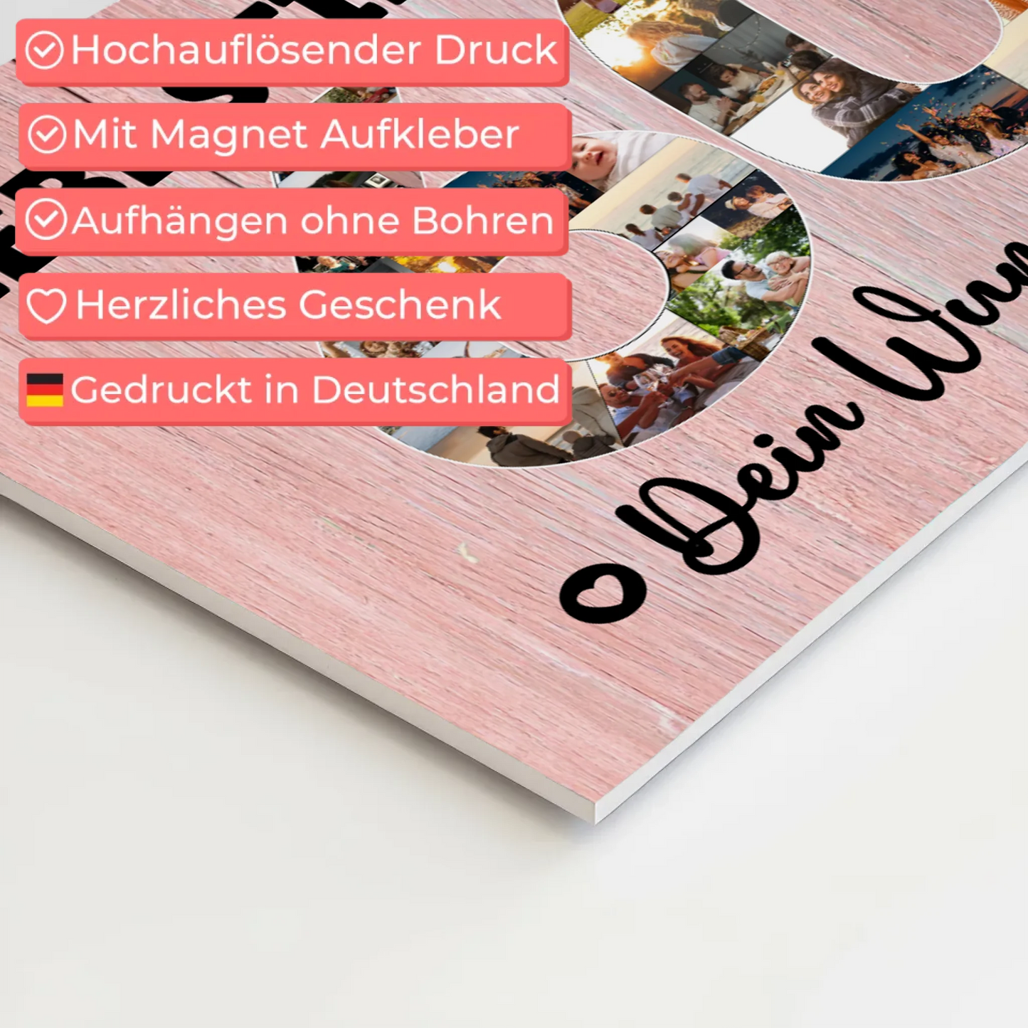 Magnet Wandbild mit Unterschriften 60 Geburtstag Stiefmama