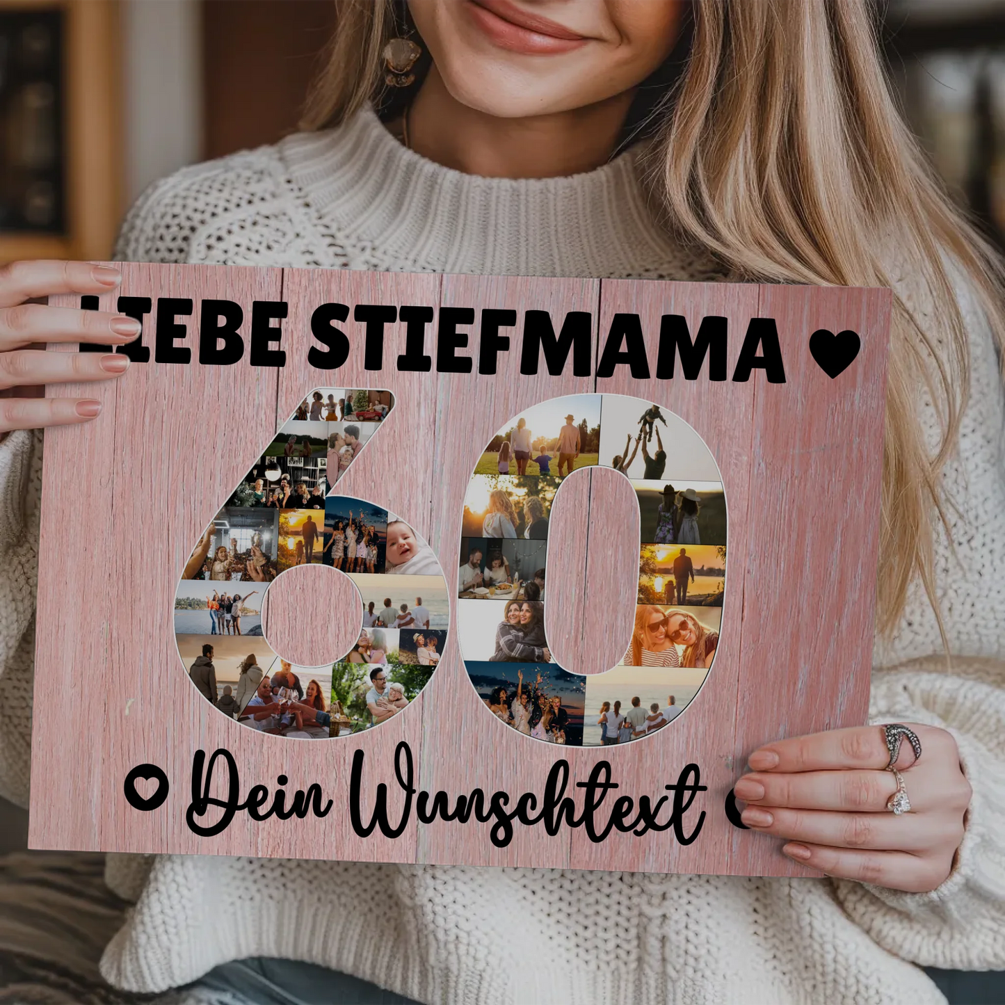 Magnet Wandbild mit Unterschriften 60 Geburtstag Stiefmama