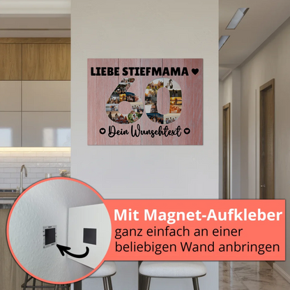Magnet Wandbild mit Unterschriften 60 Geburtstag Stiefmama