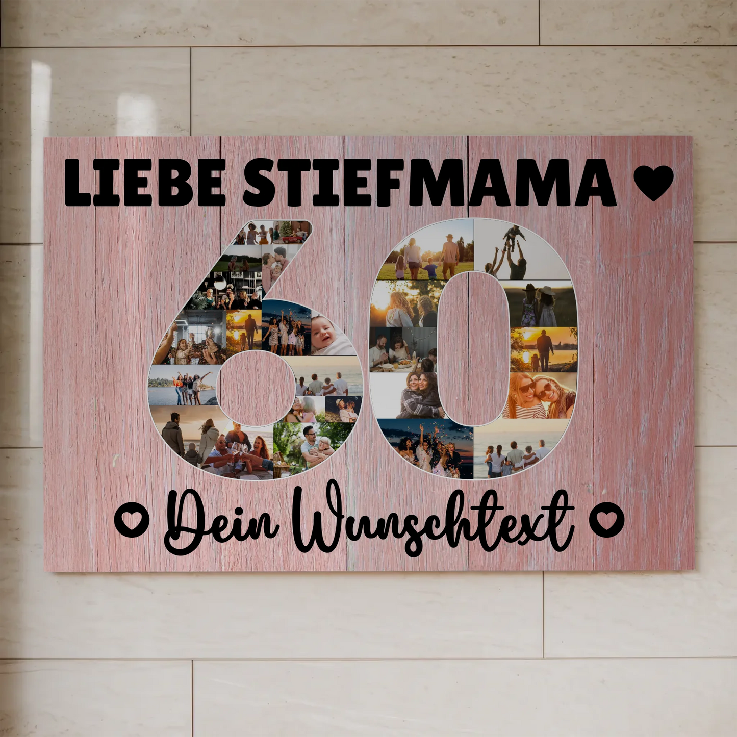 Magnet Wandbild mit Unterschriften 60 Geburtstag Stiefmama