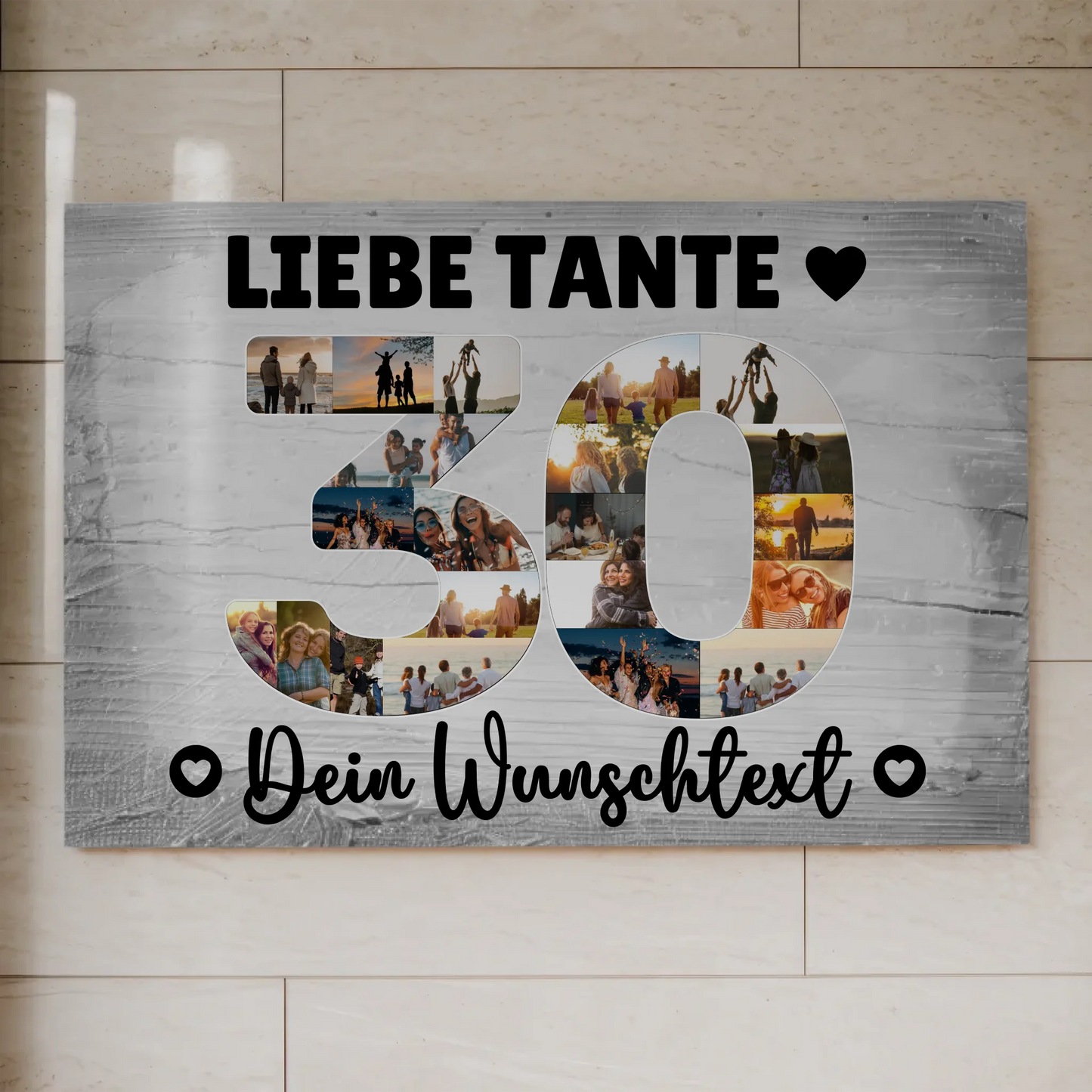 Magnetisches Fotoboard Poster mit Wunschtext zum 30. Geburtstag für Tante