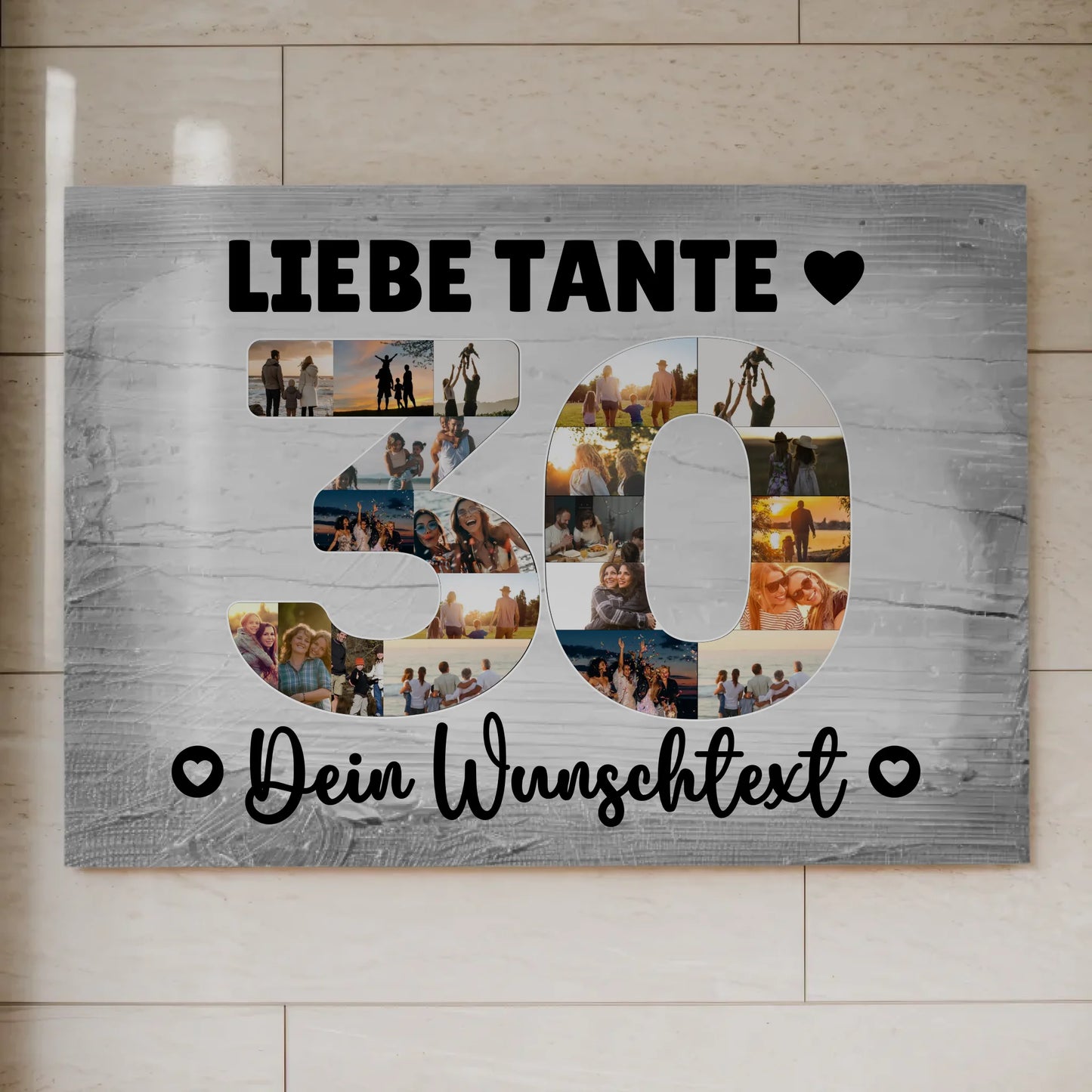 Magnetisches Fotoboard Poster mit Wunschtext zum 30. Geburtstag für Tante