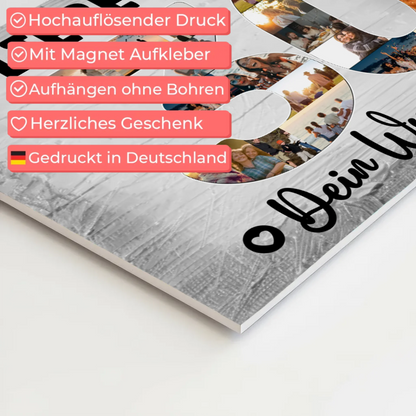Magnetisches Fotoboard Poster mit Wunschtext zum 30. Geburtstag für Tante