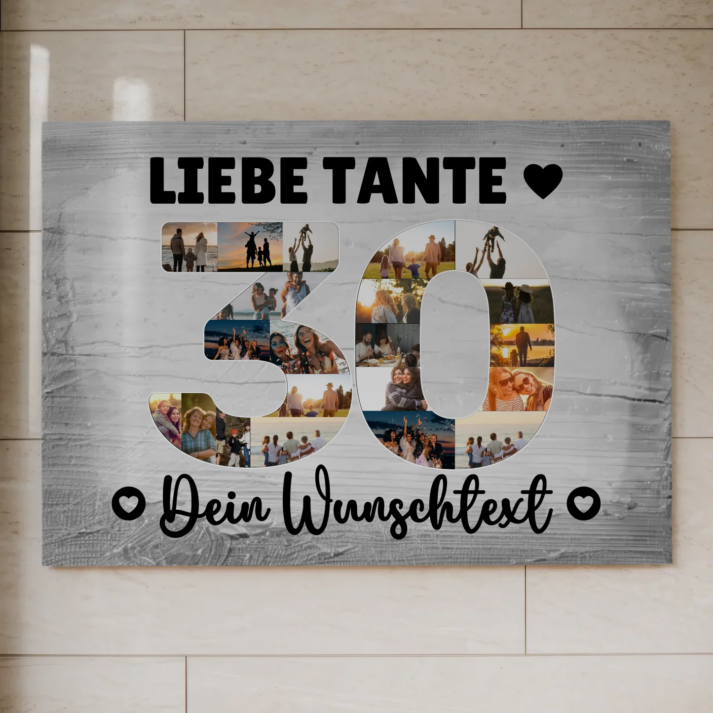 Magnetisches Fotoboard Poster mit Wunschtext zum 30. Geburtstag für Tante