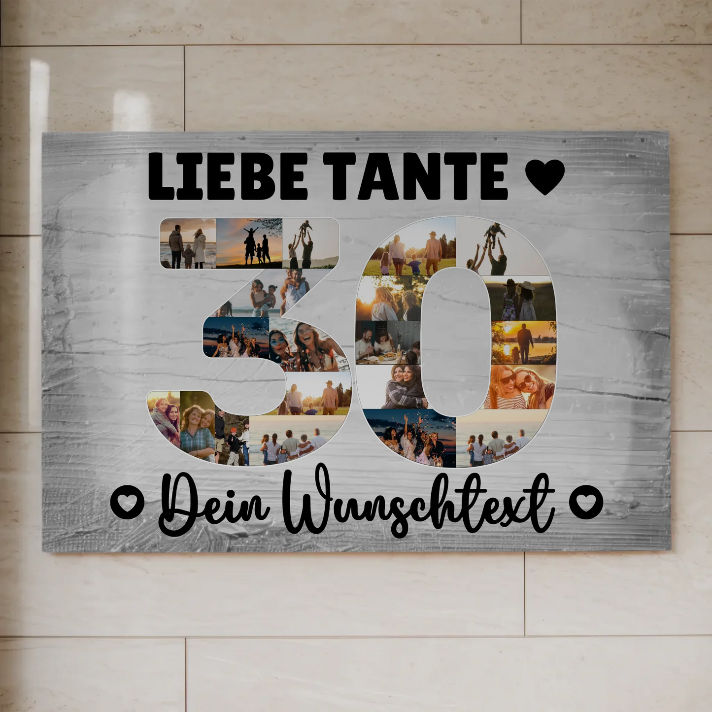 Magnetisches Fotoboard Poster mit Wunschtext zum 30. Geburtstag für Tante