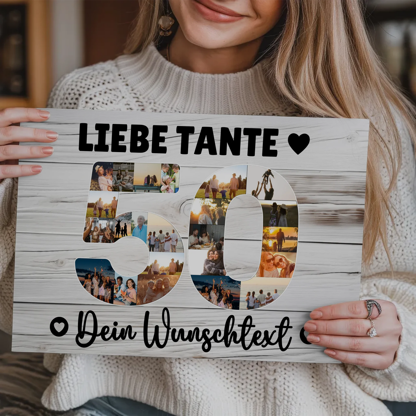 Fotoboard Poster magnetisch mit Wunschtext 50 Geburtstag Tante