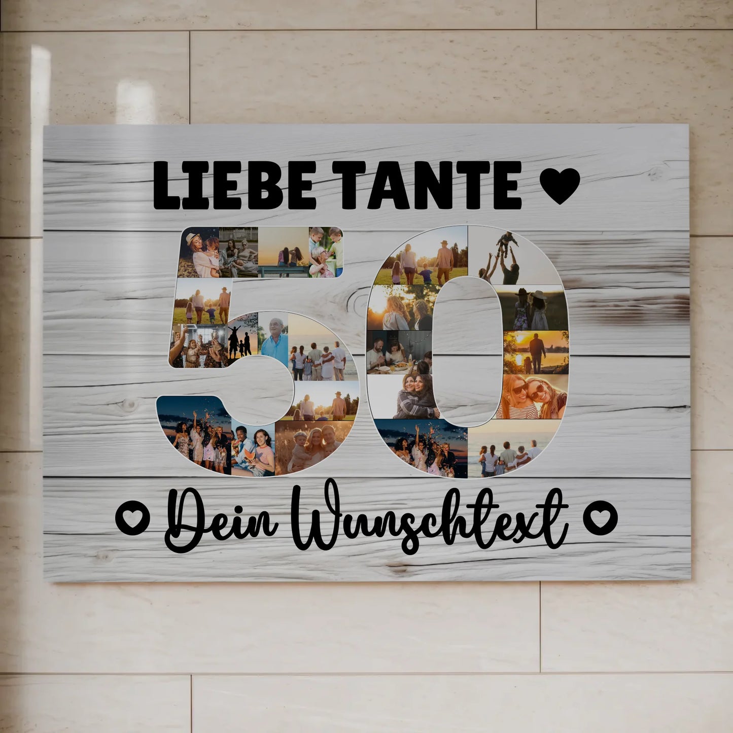 Fotoboard Poster magnetisch mit Wunschtext 50 Geburtstag Tante