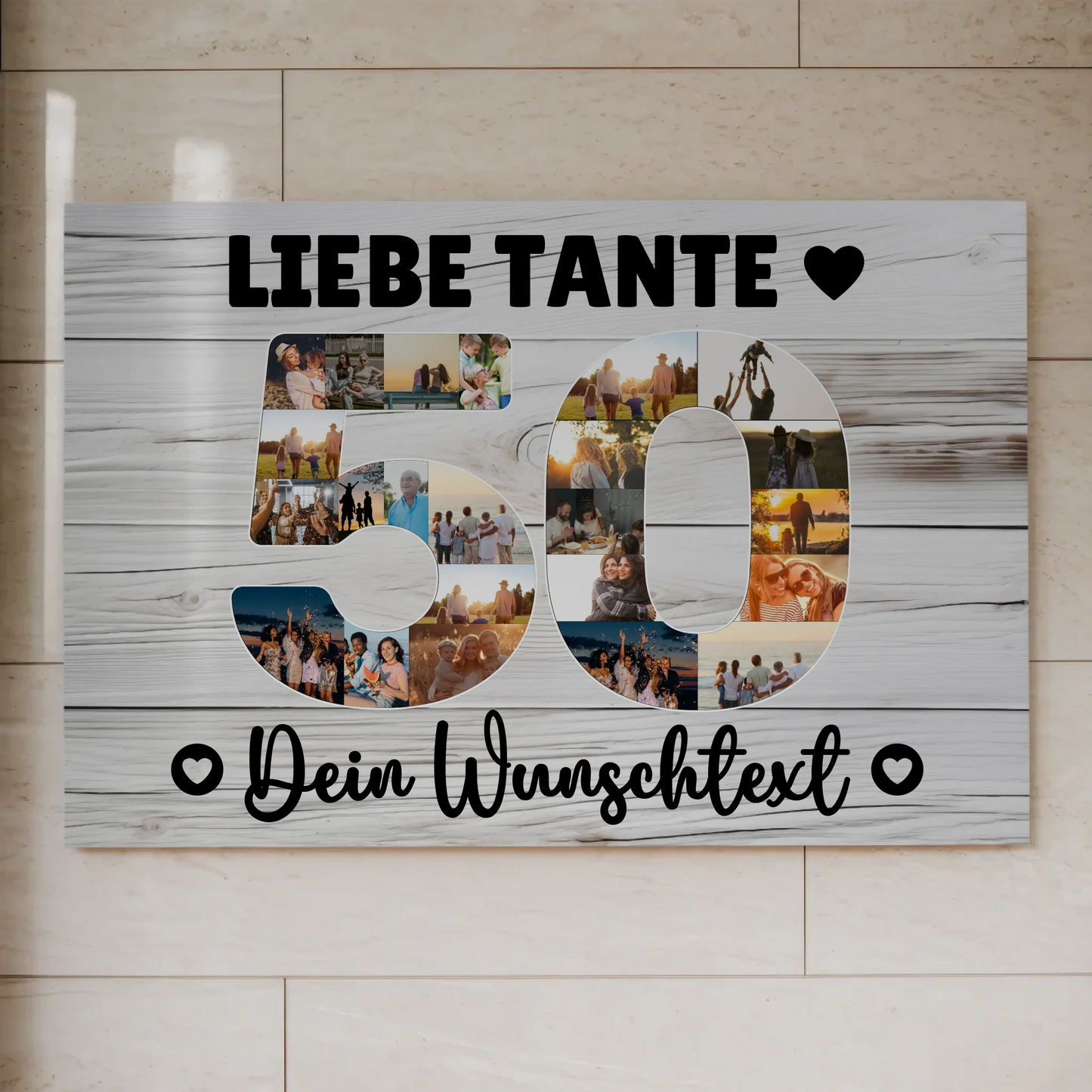 Fotoboard Poster magnetisch mit Wunschtext 50 Geburtstag Tante
