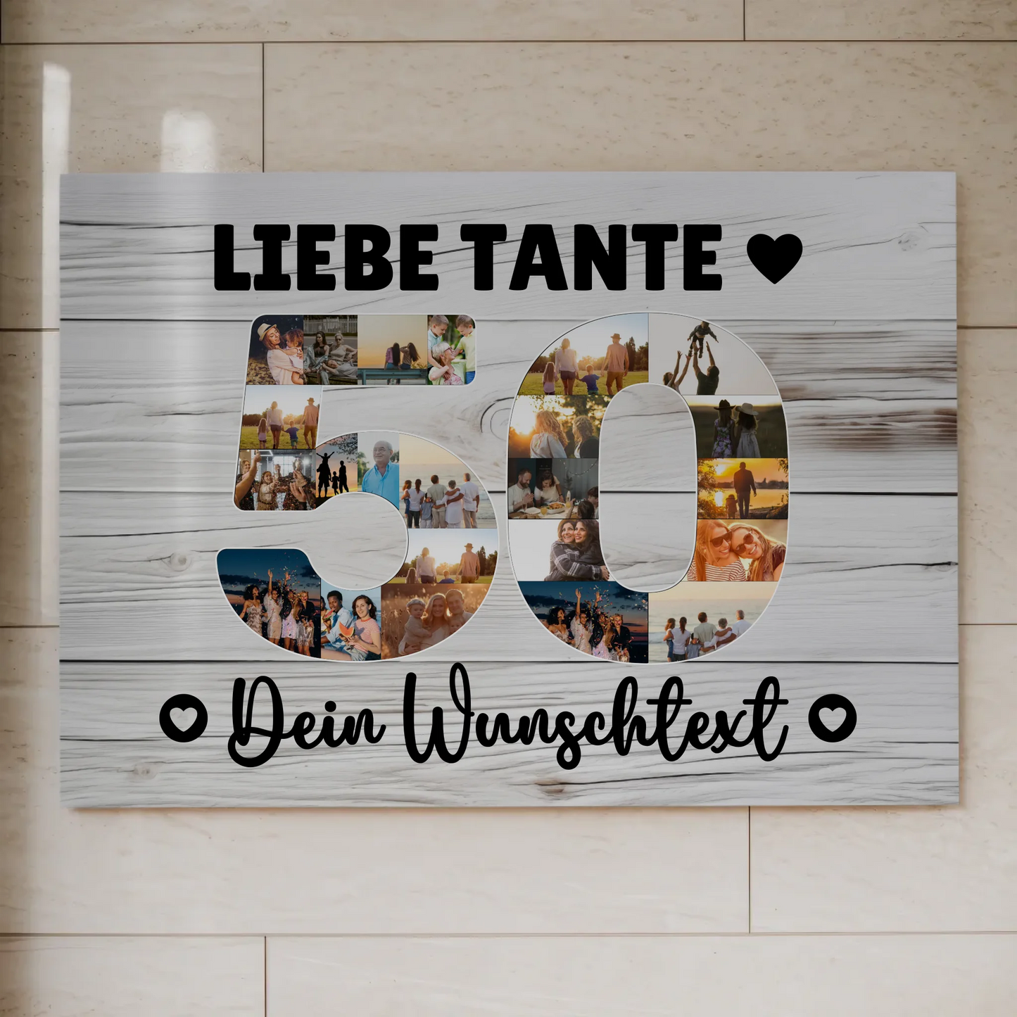 Fotoboard Poster magnetisch mit Wunschtext 50 Geburtstag Tante