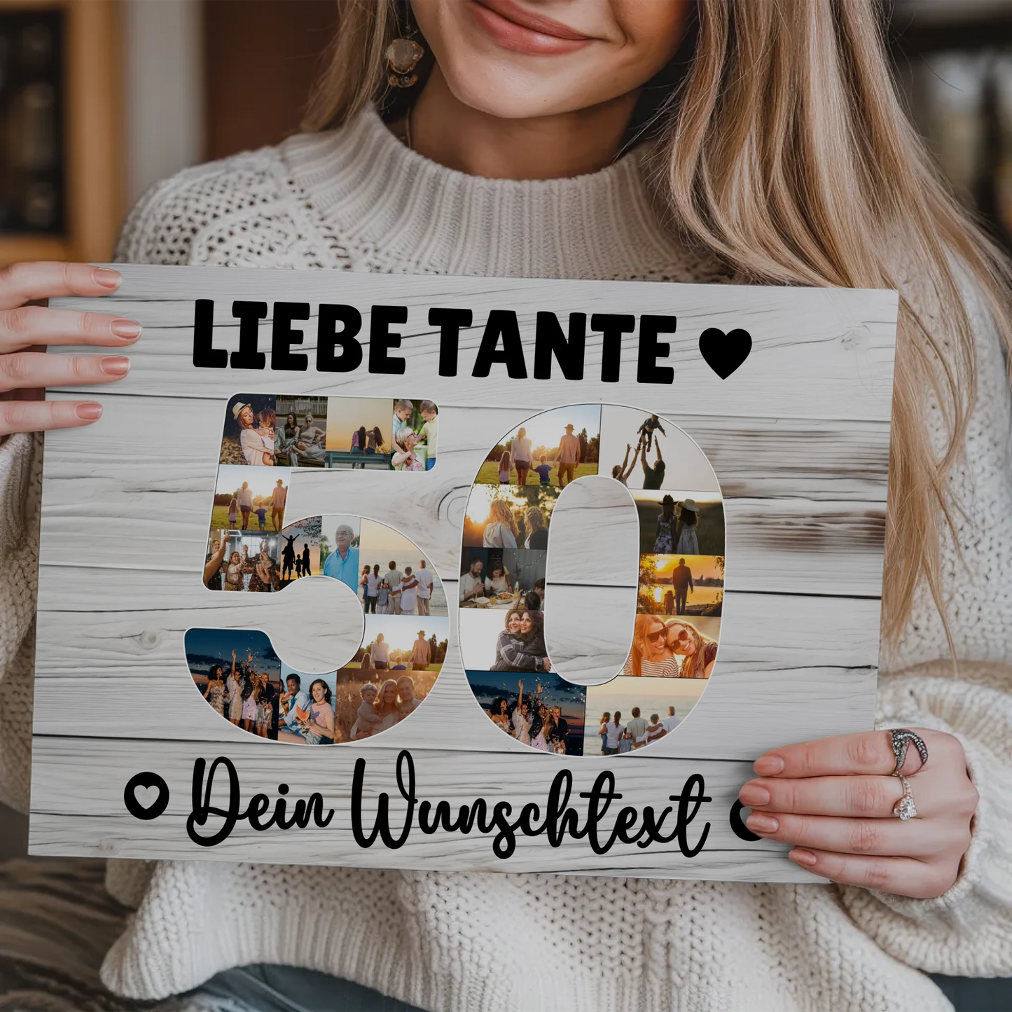 Fotoboard Poster magnetisch mit Wunschtext 50 Geburtstag Tante