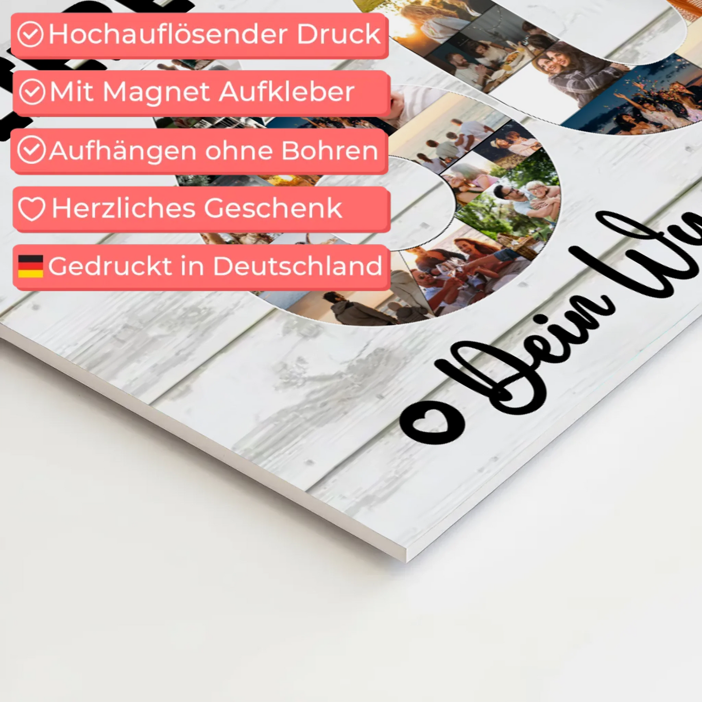 Magnetisches Fotoboard mit Unterschriften 60 Geburtstag Tante