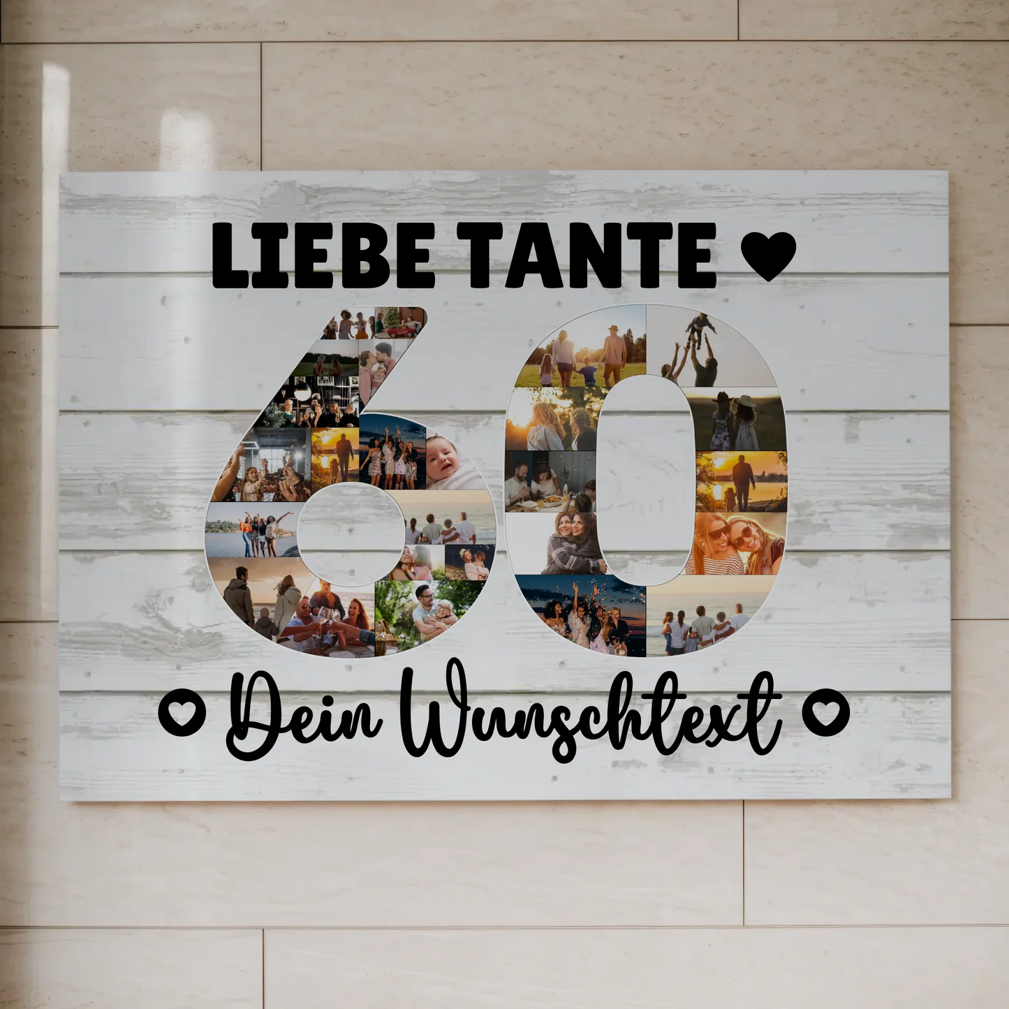 Magnetisches Fotoboard mit Unterschriften 60 Geburtstag Tante