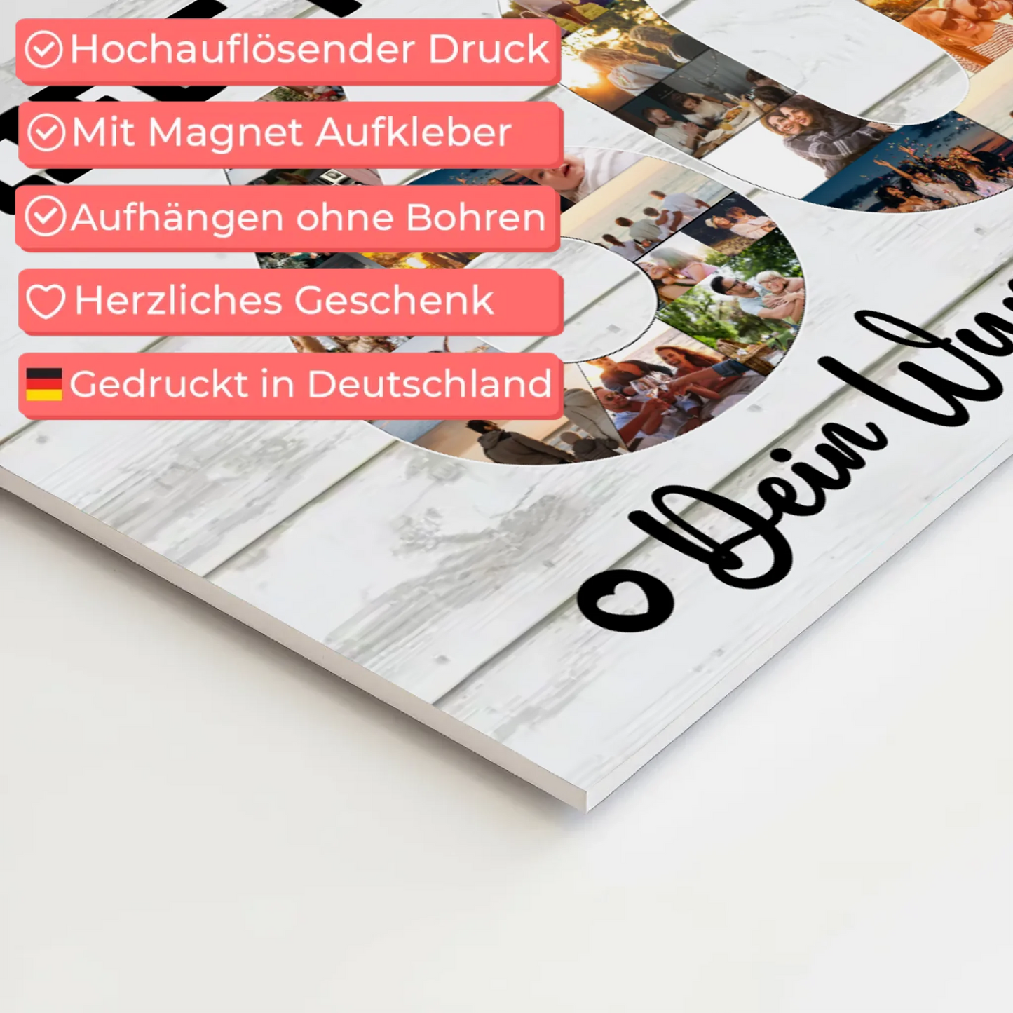 Magnetisches Fotoboard mit Unterschriften 60 Geburtstag Tante