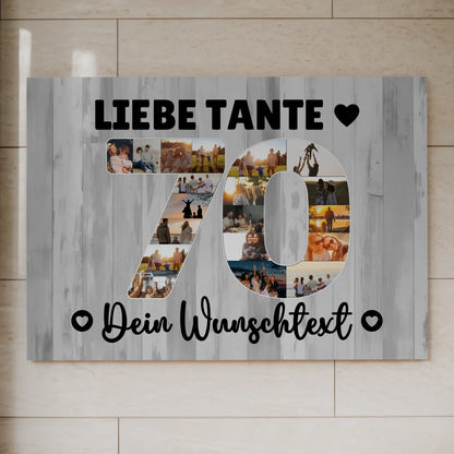 Magnet Poster mit Wunschtext 70 Geburtstag für Tante