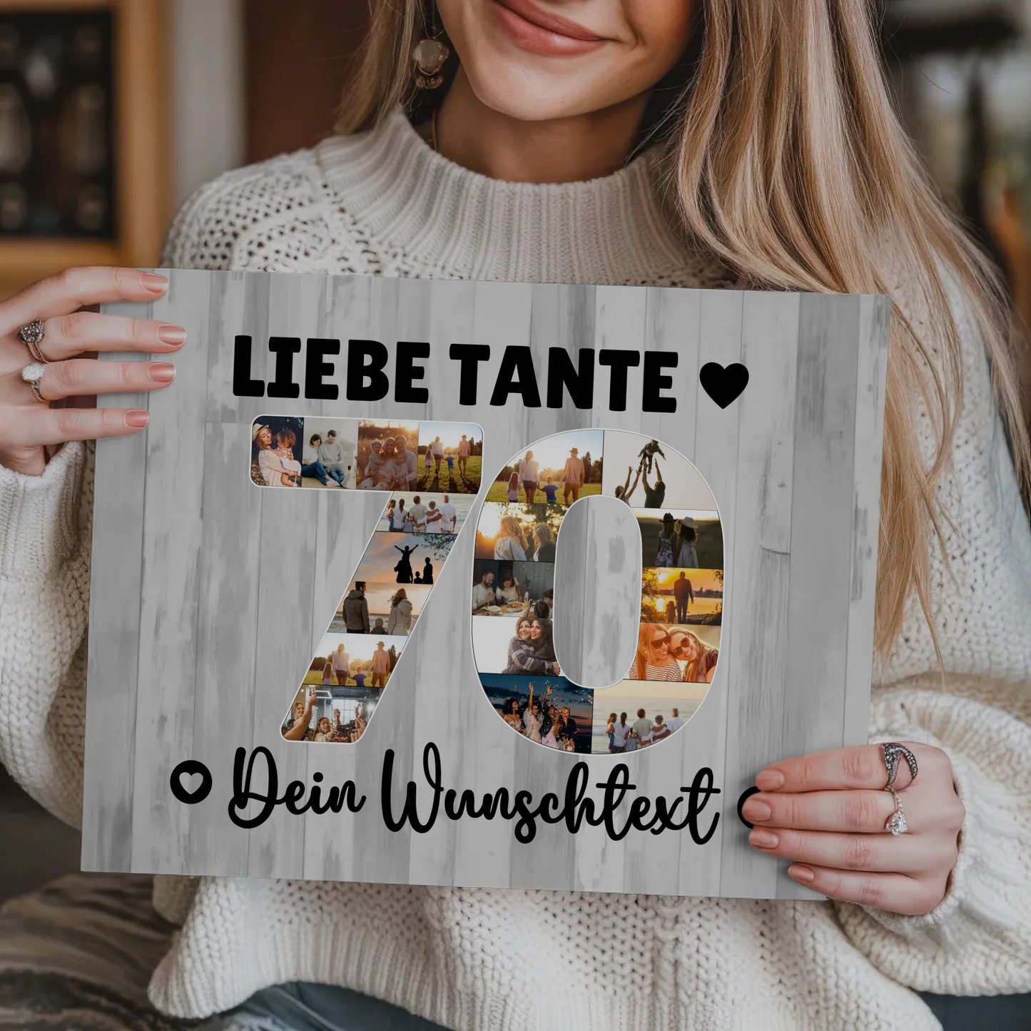 Magnet Poster mit Wunschtext 70 Geburtstag für Tante