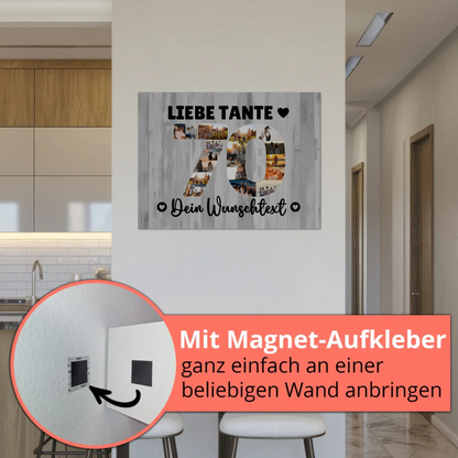 Magnet Poster mit Wunschtext 70 Geburtstag für Tante