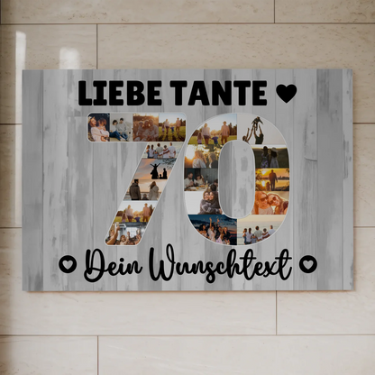 Magnet Poster mit Wunschtext 70 Geburtstag für Tante