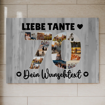 Magnet Poster mit Wunschtext 70 Geburtstag für Tante