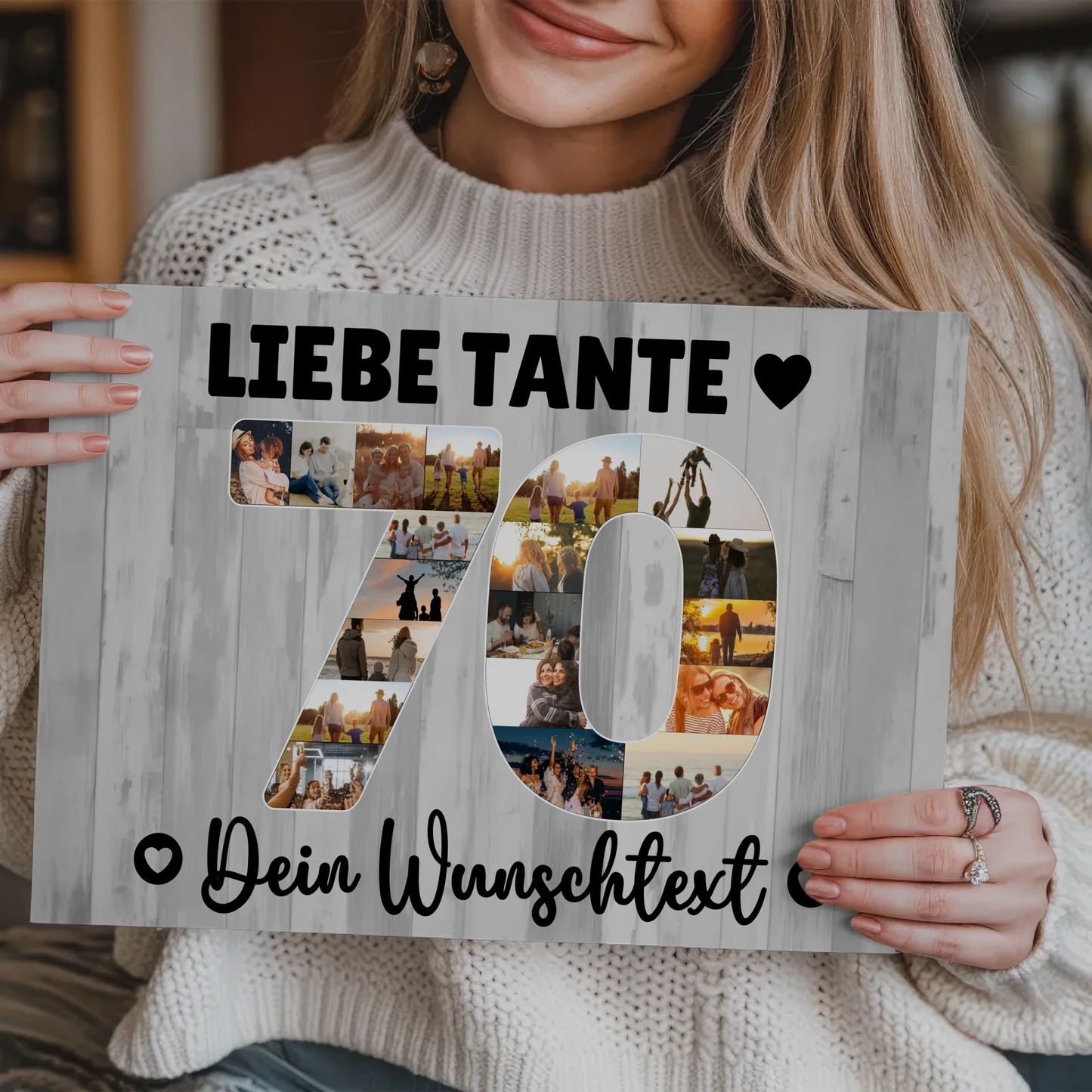 Magnet Poster mit Wunschtext 70 Geburtstag für Tante