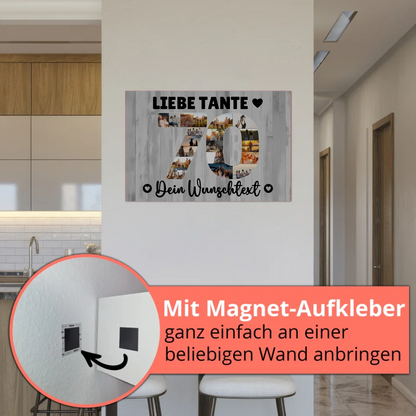Magnet Poster mit Wunschtext 70 Geburtstag für Tante